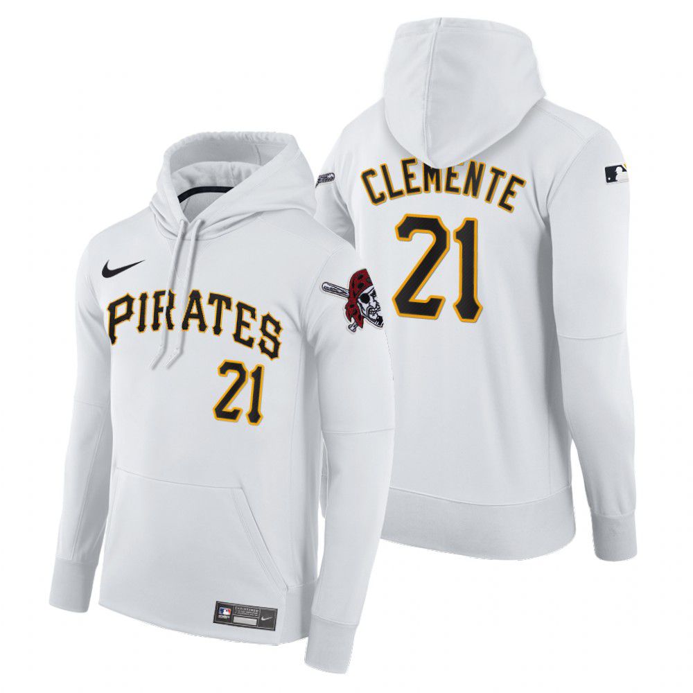 Men Pittsburgh Pirates #21 Clemente white home hoodie 2021 MLB Nike Jerseys